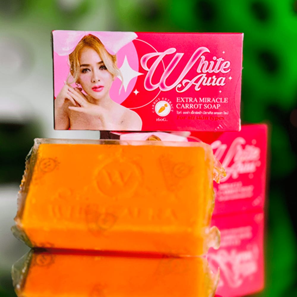 White Aura Extra Miracle Carrot Soap (160g) – Made in Thailand